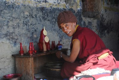 Butter carving, Mu Gompa, Tsum Valley, Nov 2014